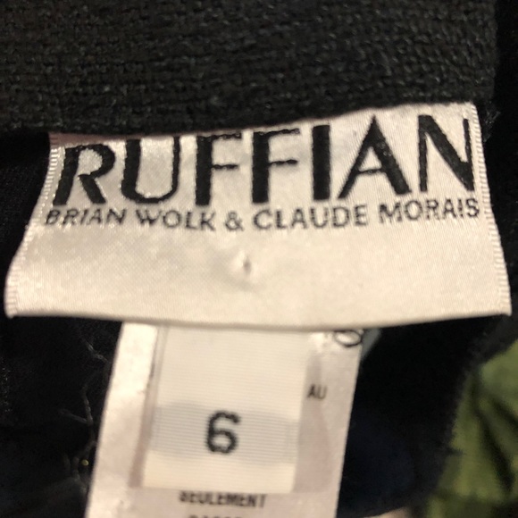 100% silk black power dress by RUFFIAN. - Picture 3 of 6